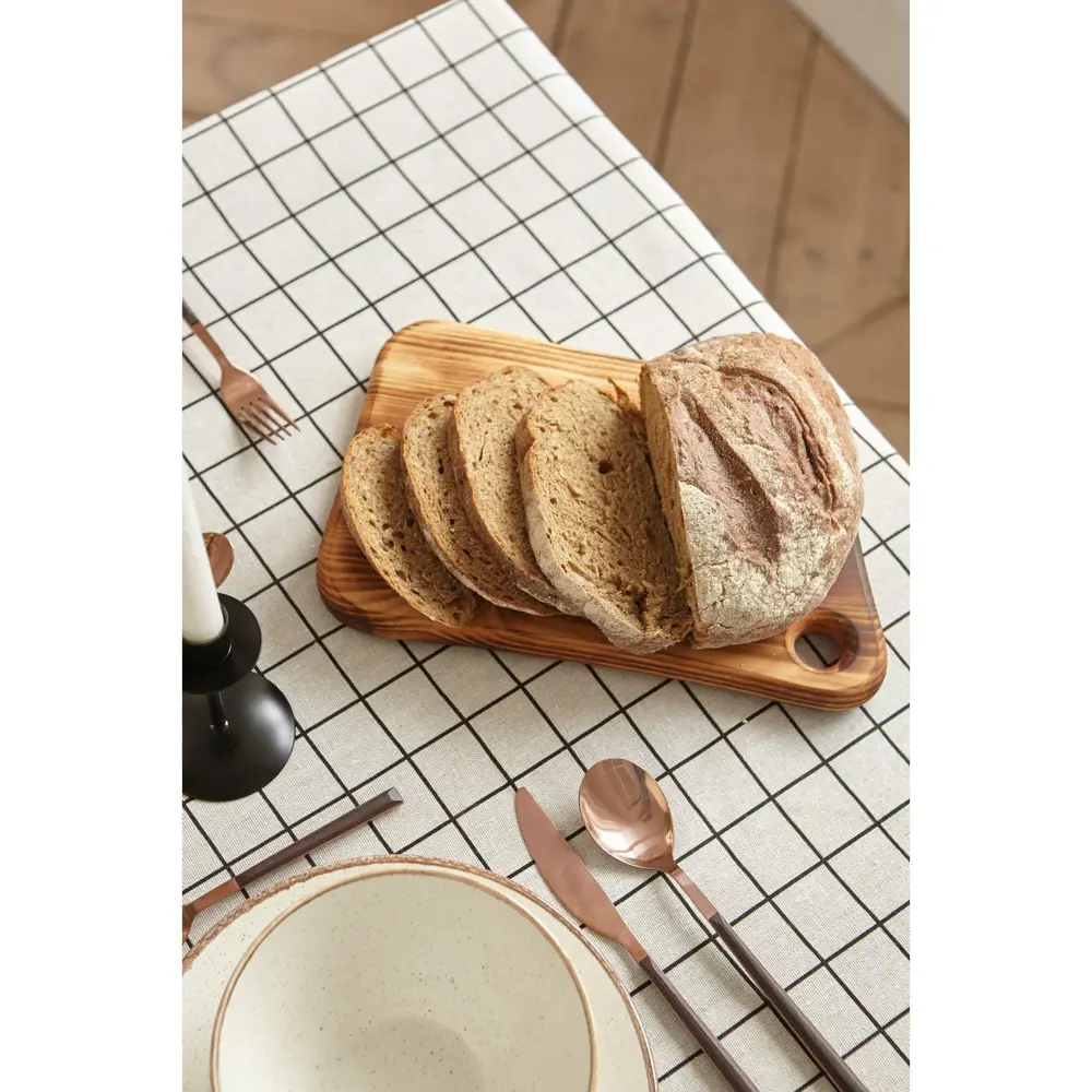 Фото 6 Скатерть на стол Доляна Клетка круглая 145x200 см цвет белый