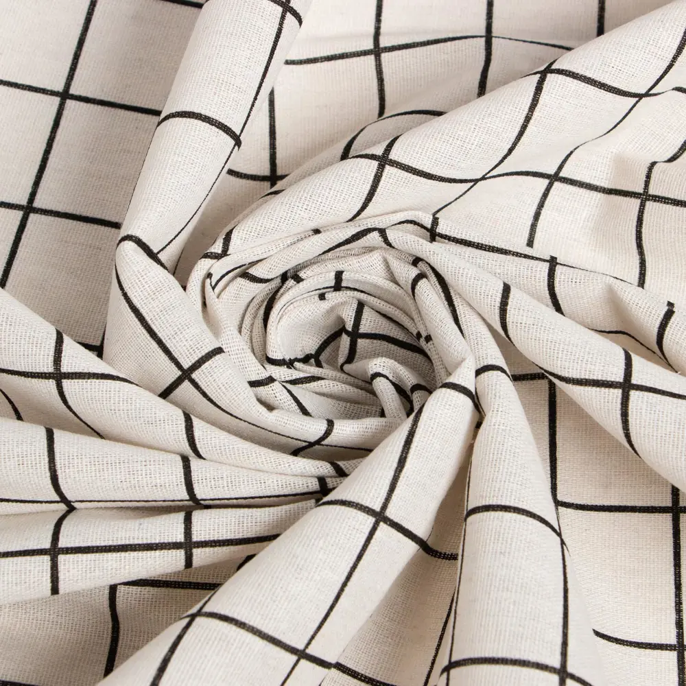 Фото 11 Скатерть на стол Доляна Клетка круглая 145x200 см цвет белый