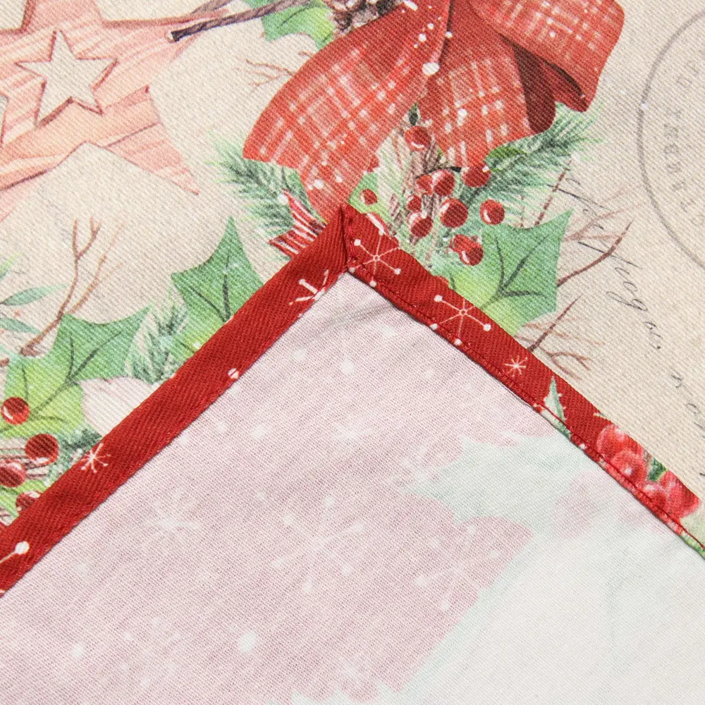 Фото 5 Скатерть на стол Этель Новогоднее настроение круглая 147x110 см цвет красный Фото 5 Скатерть на стол Этель Новогоднее настроение круглая 147x110 см цвет красный