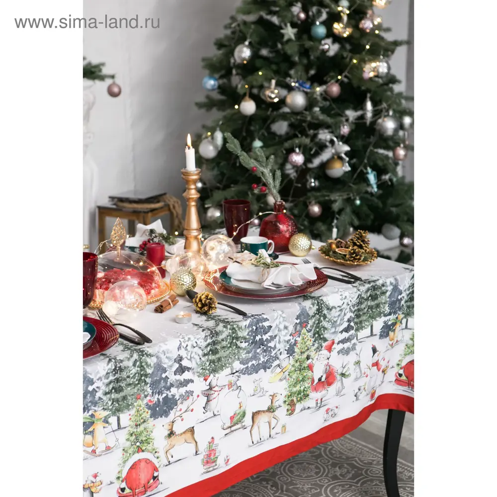 Фото 6 Скатерть на стол Этель Праздник круглая 147x110 см цвет бежевый Фото 6 Скатерть на стол Этель Праздник круглая 147x110 см цвет бежевый