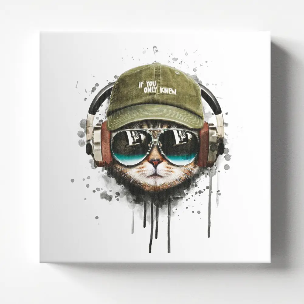 Фото Картина на холсте Postermarket "Кот хипстер" 40x40 см Фото Картина на холсте Postermarket "Кот хипстер" 40x40 см