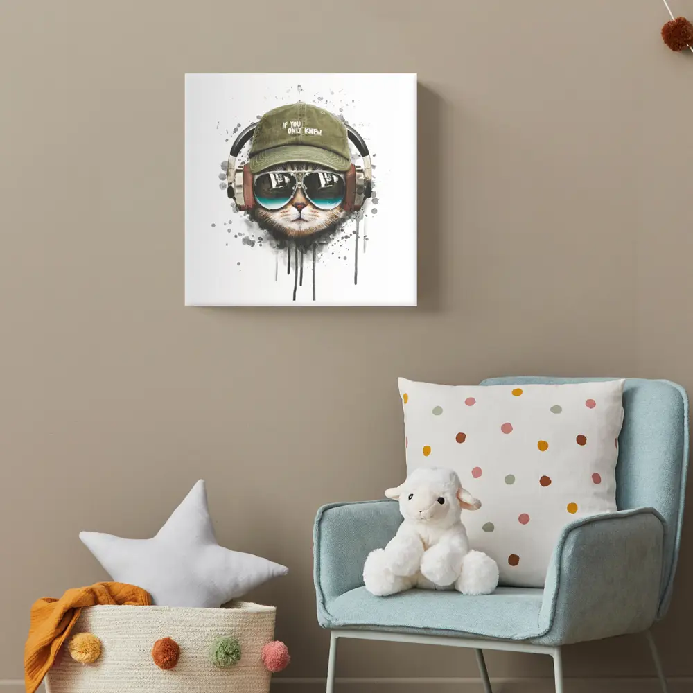 Фото 3 Картина на холсте Postermarket "Кот хипстер" 40x40 см Фото 3 Картина на холсте Postermarket "Кот хипстер" 40x40 см