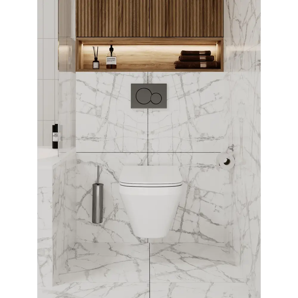 Фото 10 Комплект инсталляция и унитаз 3 в 1: инсталляция Enio Profi EN7050050 унитаз подвесной Enio Vicino и кнопка чёрная матовая Sfera Фото 10 Комплект инсталляция и унитаз 3 в 1: инсталляция Enio Profi EN7050050 унитаз подвесной Enio Vicino и кнопка чёрная матовая Sfera