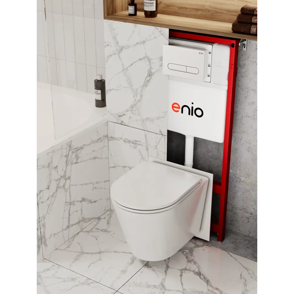 Фото Комплект инсталляция и унитаз 3 в 1: инсталляция Enio Profi EN7050050 унитаз подвесной Enio Cento и кнопка белая глянцевая Stondato Фото Комплект инсталляция и унитаз 3 в 1: инсталляция Enio Profi EN7050050 унитаз подвесной Enio Cento и кнопка белая глянцевая Stondato