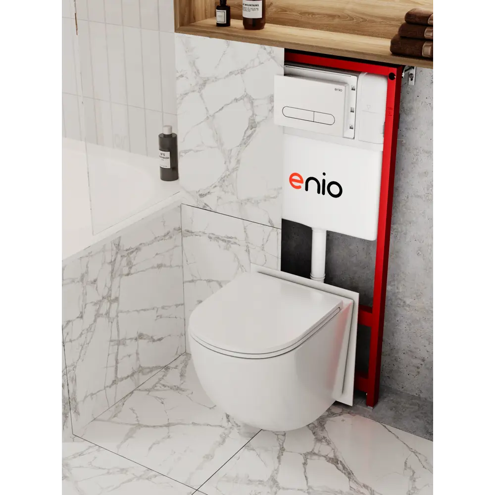 Фото Комплект инсталляция и унитаз 3 в 1: инсталляция Enio Profi EN7050050 унитаз подвесной Enio Unico Tornado и кнопка белая глянцевая Stondato Фото Комплект инсталляция и унитаз 3 в 1: инсталляция Enio Profi EN7050050 унитаз подвесной Enio Unico Tornado и кнопка белая глянцевая Stondato