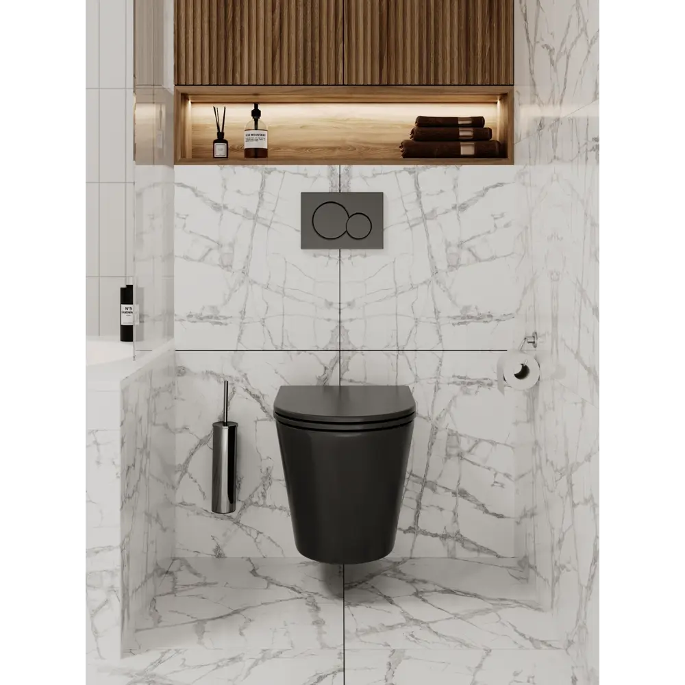 Фото 10 Комплект инсталляция и унитаз 3 в 1: инсталляция Enio Profi EN7050050 унитаз подвесной Enio Cento BL и кнопка хром Sfera Фото 10 Комплект инсталляция и унитаз 3 в 1: инсталляция Enio Profi EN7050050 унитаз подвесной Enio Cento BL и кнопка хром Sfera