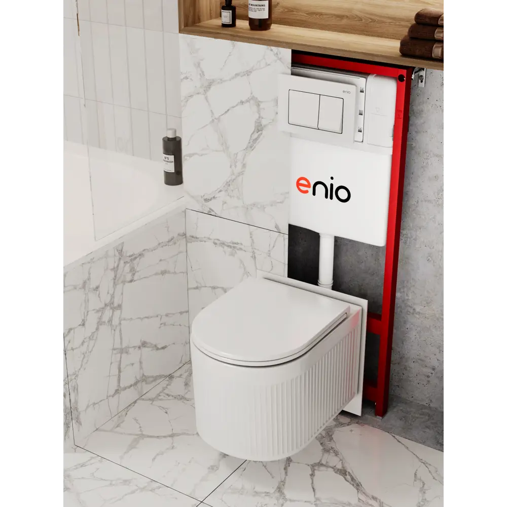 Фото Комплект инсталляция и унитаз 3 в 1: инсталляция Enio Profi EN7050050 унитаз подвесной Enio Morris Tornado и кнопка белая глянцевая Pulsante Фото Комплект инсталляция и унитаз 3 в 1: инсталляция Enio Profi EN7050050 унитаз подвесной Enio Morris Tornado и кнопка белая глянцевая Pulsante