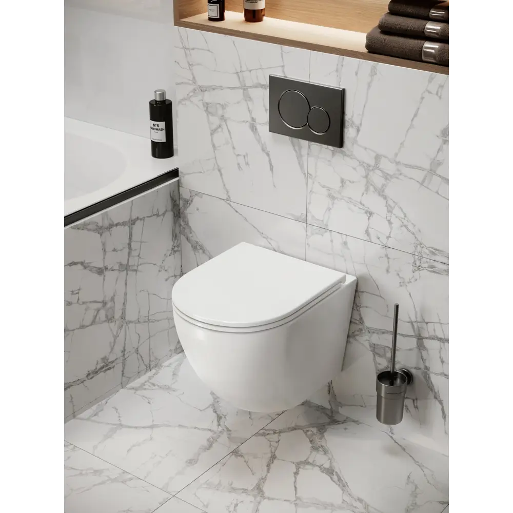 Фото 7 Комплект инсталляция и унитаз 3 в 1: инсталляция Enio Profi EN7050050 унитаз подвесной Enio Unico и кнопка чёрная матовая Stondato Фото 7 Комплект инсталляция и унитаз 3 в 1: инсталляция Enio Profi EN7050050 унитаз подвесной Enio Unico и кнопка чёрная матовая Stondato