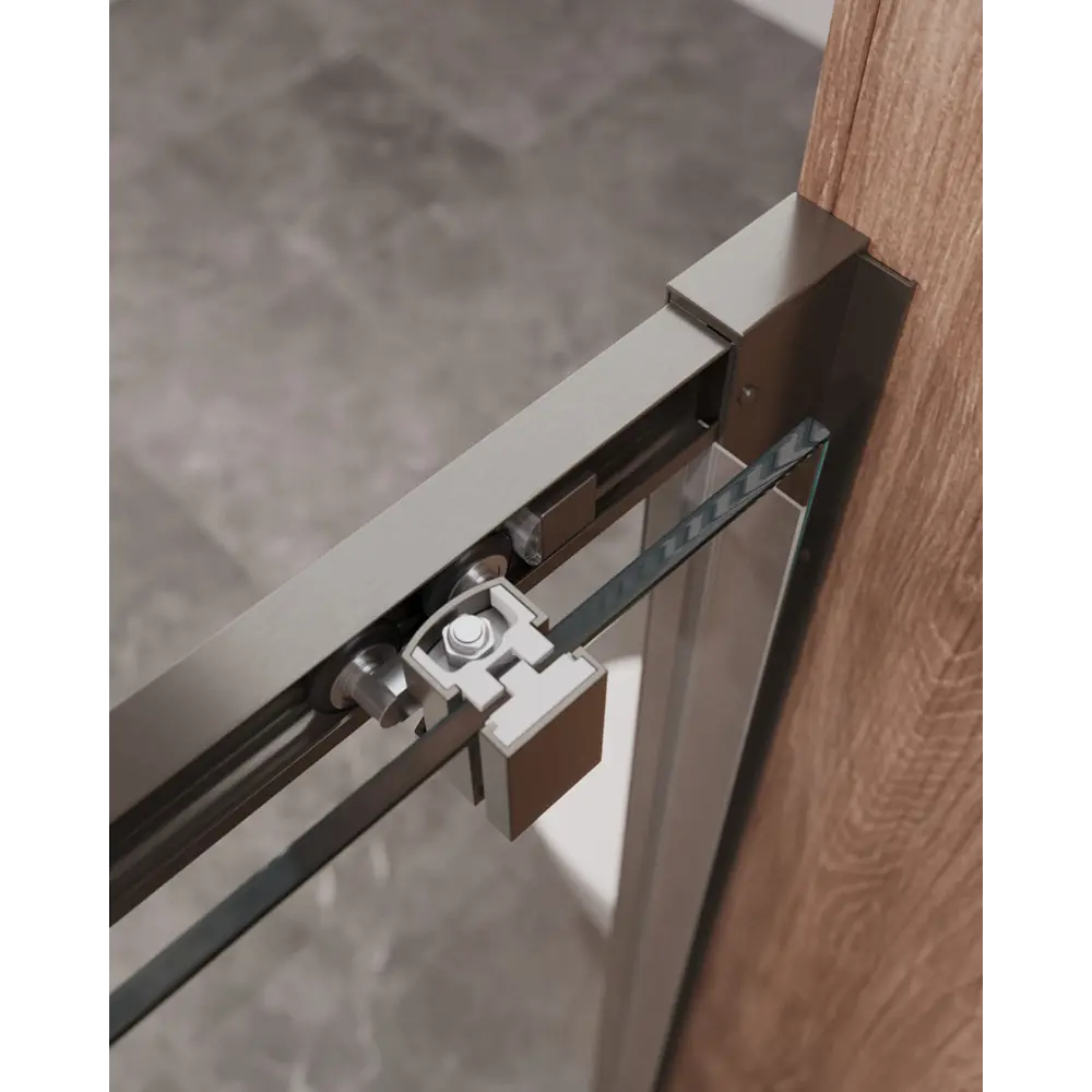 Фото 3 Душевая дверь Cezares Molveno-BF-1-150-C-GM-IV 150см эффект стекла прозрачный раздвижной