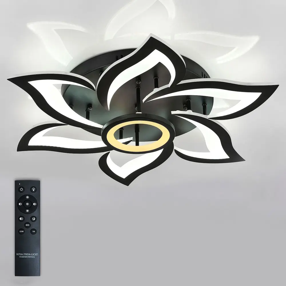 Фото Люстра потолочная светодиодная NATALI KOVALTSEVA HIGH-TECH LED LAMPS 82020 BLACK OLIMP 23 м² изменение оттенков белого цвет черный Фото Люстра потолочная светодиодная NATALI KOVALTSEVA HIGH-TECH LED LAMPS 82020 BLACK OLIMP 23 м² изменение оттенков белого цвет черный