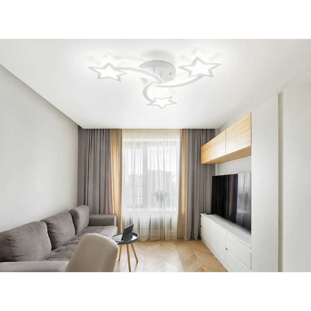 Фото 8 Люстра потолочная светодиодная Natali kovaltseva Led lamps 81402 с пультом управления 15 м² регулируемый белый свет цвет белый Фото 8 Люстра потолочная светодиодная Natali kovaltseva Led lamps 81402 с пультом управления 15 м² регулируемый белый свет цвет белый