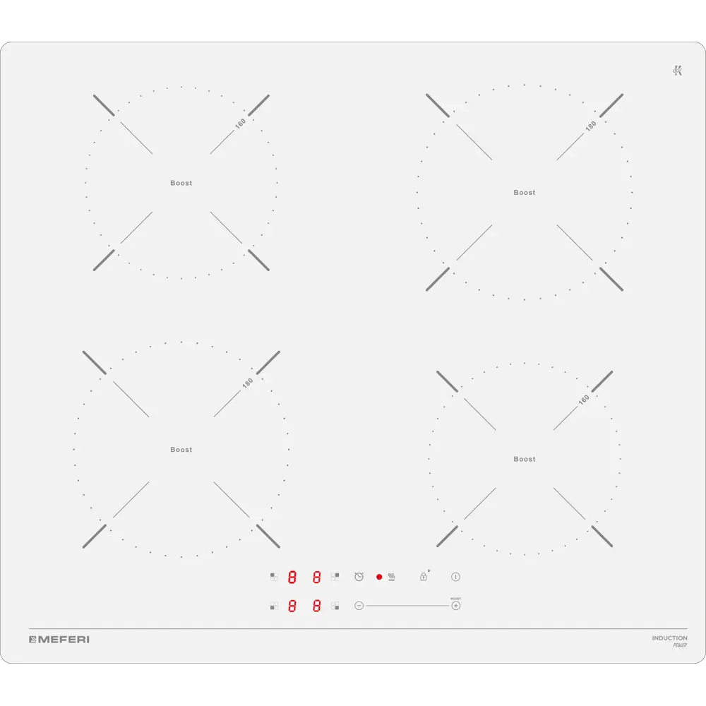 Фото Индукционная варочная панель Meferi MIH604WH POWER 59 см 4 конфорки цвет белый Фото Индукционная варочная панель Meferi MIH604WH POWER 59 см 4 конфорки цвет белый