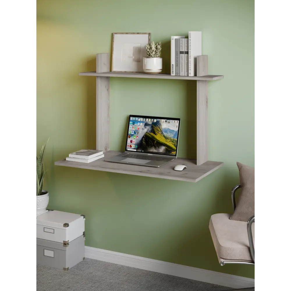 Фото Стол подвесной Мэрдэс СтТ1 90x65x45 см ЛДСП цвет ясень шимо светлый Фото Стол подвесной Мэрдэс СтТ1 90x65x45 см ЛДСП цвет ясень шимо светлый