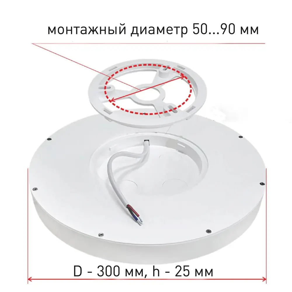 Фото 4 Светильник настенно-потолочный светодиодный Estares 6 м² нейтральный белый свет цвет белый Фото 4 Светильник настенно-потолочный светодиодный Estares 6 м² нейтральный белый свет цвет белый