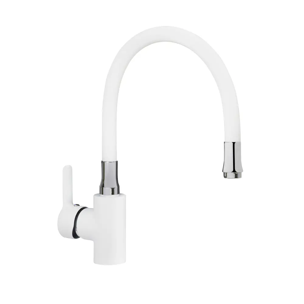 Фото 2 Однорычажный смеситель Славен Сл-цв-ф26 излив 27 см цвет белый