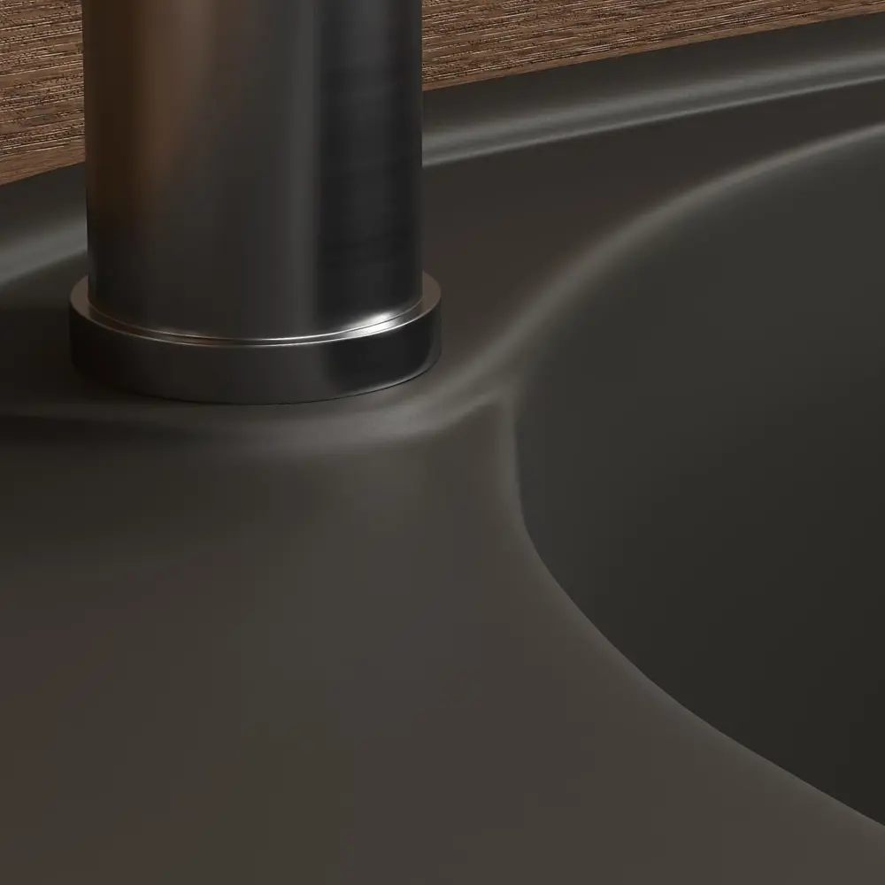 Фото 6 Мойка для кухни врезная Reflexion Allonge RF0658BL овальная 57х48 см черный