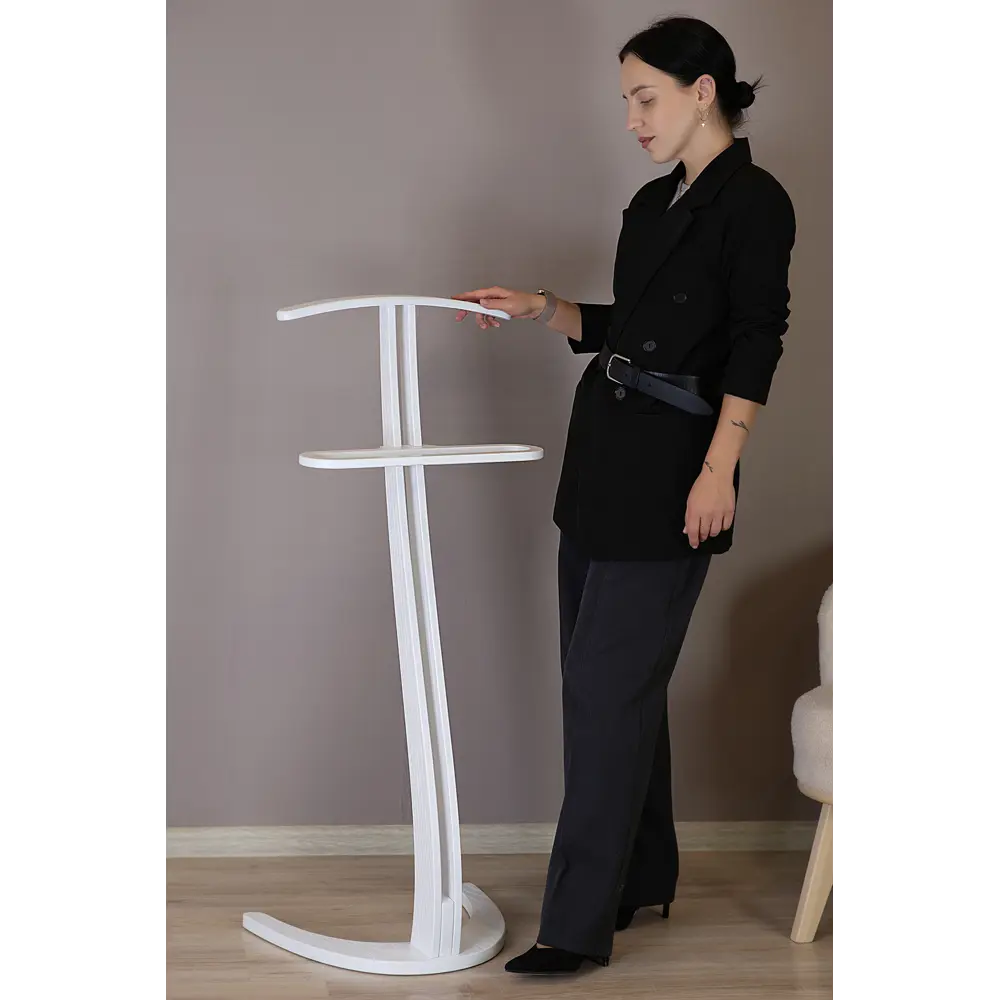 Фото 2 Вешалка костюмная Мебелик Галант 334 46x112.5x35.5 см фанера цвет белый Фото 2 Вешалка костюмная Мебелик Галант 334 46x112.5x35.5 см фанера цвет белый