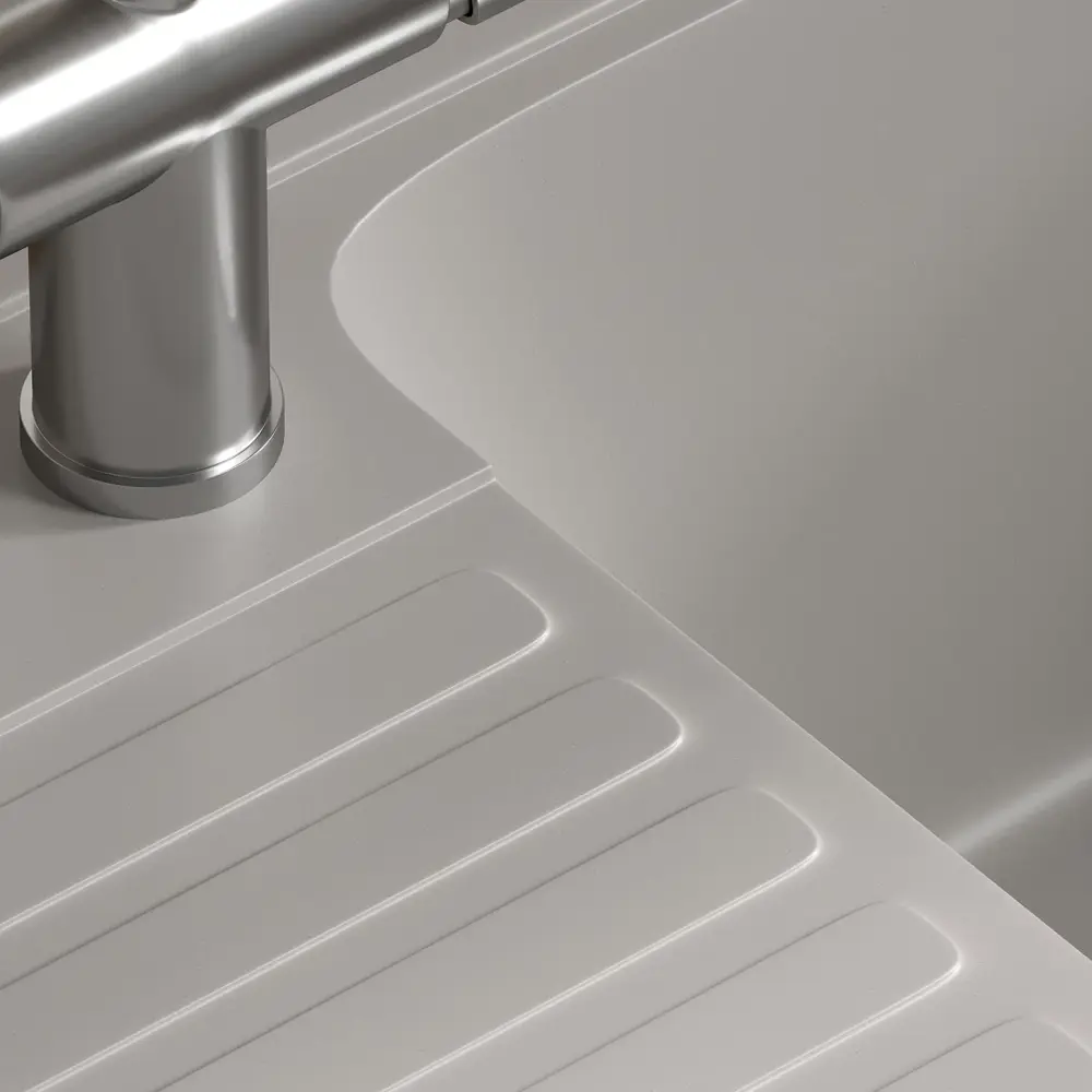 Фото 6 Мойка для кухни врезная Reflexion Bolero RF0574GR с крылом 74х48см серый Фото 6 Мойка для кухни врезная Reflexion Bolero RF0574GR с крылом 74х48см серый