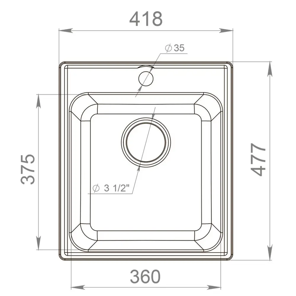 Фото 7 Мойка для кухни врезная Reflexion Quadra RF0243BE бежевый 48x48 см