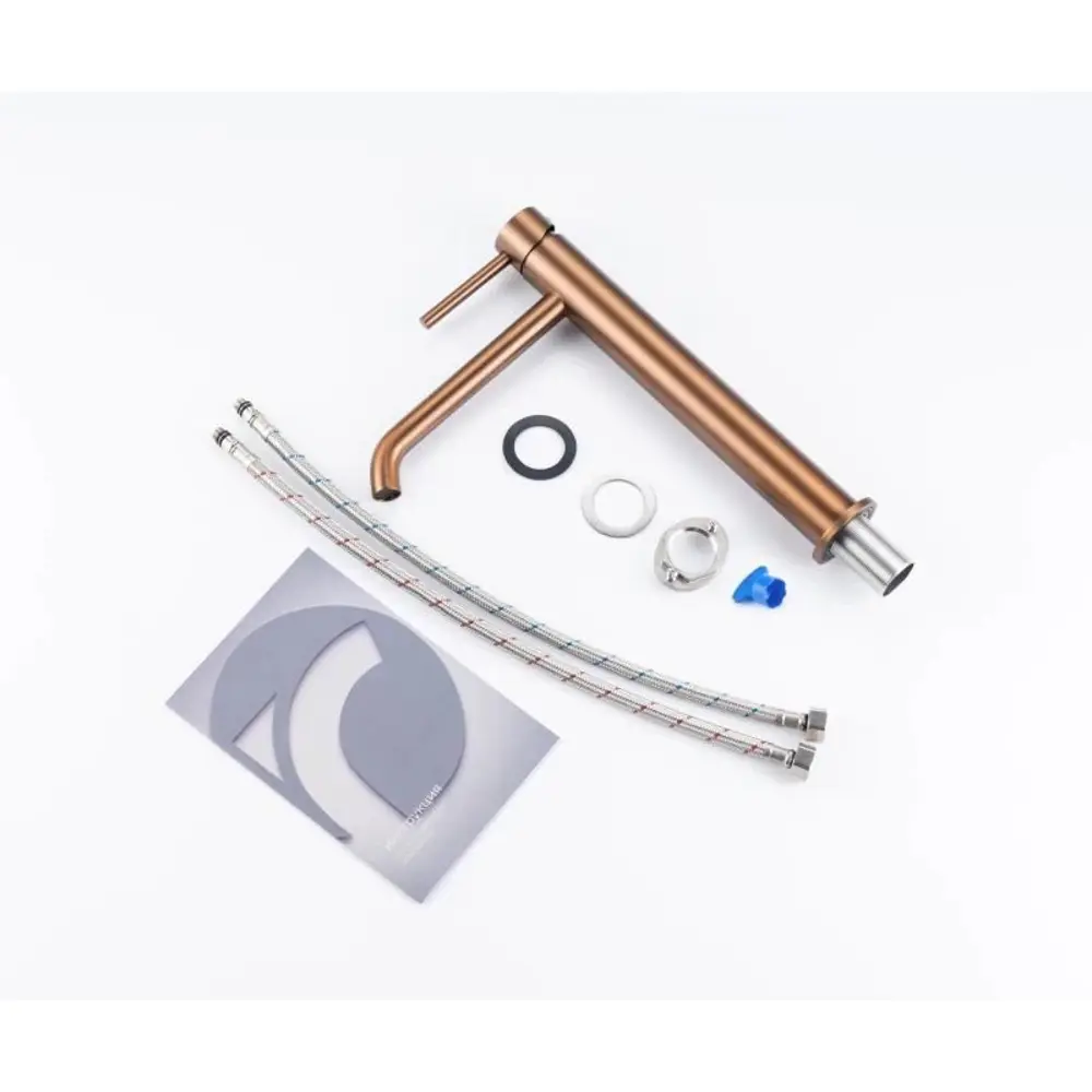 Фото 9 Смеситель для раковины Knotlor SS-21-RB-LM однорычажный цвет бронза