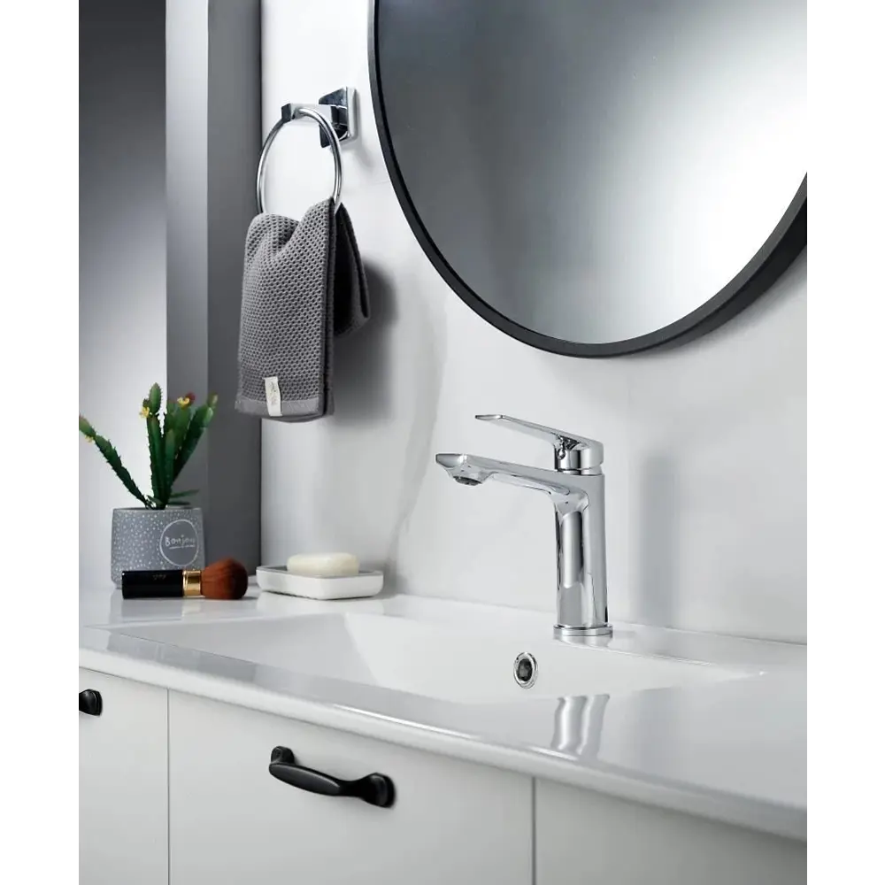 Фото 10 Смеситель для раковины Knotlor KN-60-LM однорычажный цвет хром Фото 10 Смеситель для раковины Knotlor KN-60-LM однорычажный цвет хром