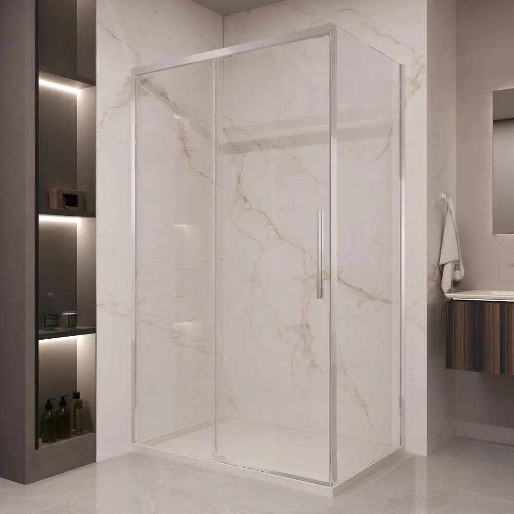 Фото Душевой уголок Vincea Stella VSR-1ST прямоугольник 140x100см черный профиль эффект стекла прозрачный Фото Душевой уголок Vincea Stella VSR-1ST прямоугольник 140x100см черный профиль эффект стекла прозрачный