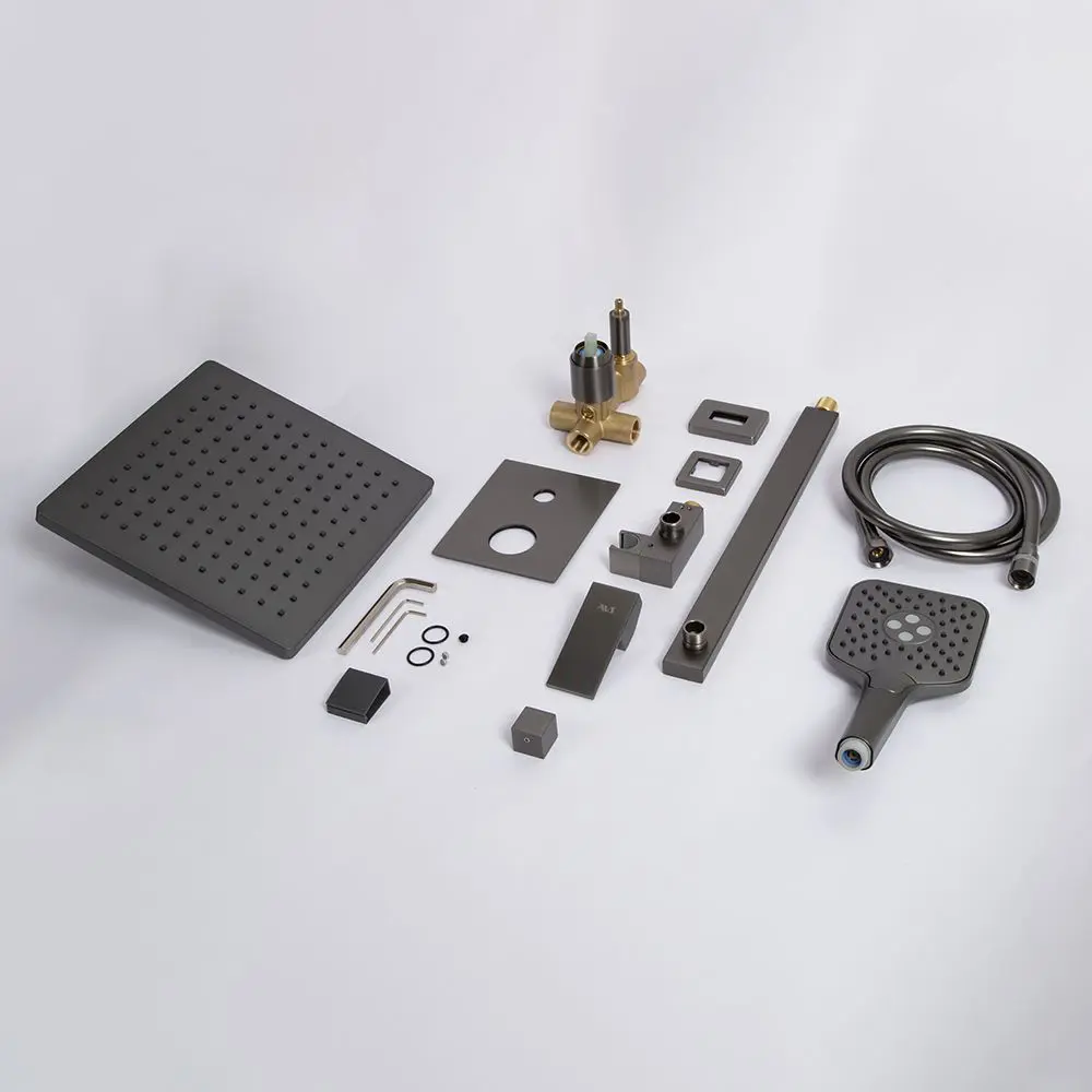 Фото 10 Душевой система скрытого монтажа AVS Cube с тропическим душем и смесителем без излива оружейная сталь Фото 10 Душевой система скрытого монтажа AVS Cube с тропическим душем и смесителем без излива оружейная сталь