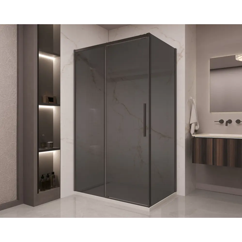 Фото 2 Душевой уголок Vincea Stella VSR-1ST прямоугольник 120x90см черный профиль эффект стекла тонированный Фото 2 Душевой уголок Vincea Stella VSR-1ST прямоугольник 120x90см черный профиль эффект стекла тонированный