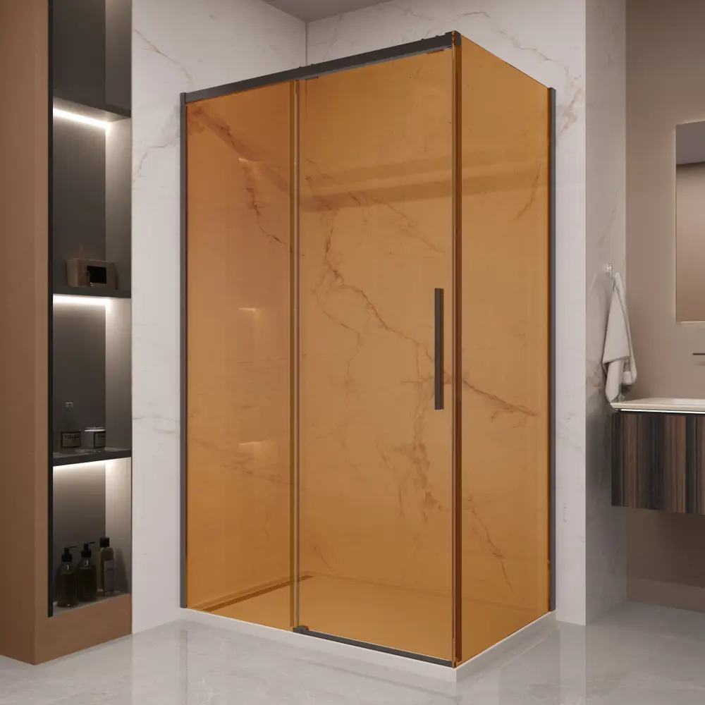 Фото Душевой уголок Vincea Stella VSR-1ST 120x90см прямоугольник черный профиль эффект стекла прозрачный Фото Душевой уголок Vincea Stella VSR-1ST 120x90см прямоугольник черный профиль эффект стекла прозрачный