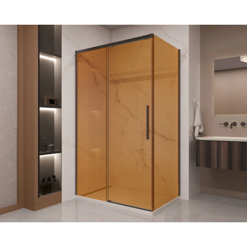 Фото 2 Душевой уголок Vincea Stella VSR-1ST 120x90см прямоугольник черный профиль эффект стекла прозрачный Фото 2 Душевой уголок Vincea Stella VSR-1ST 120x90см прямоугольник черный профиль эффект стекла прозрачный