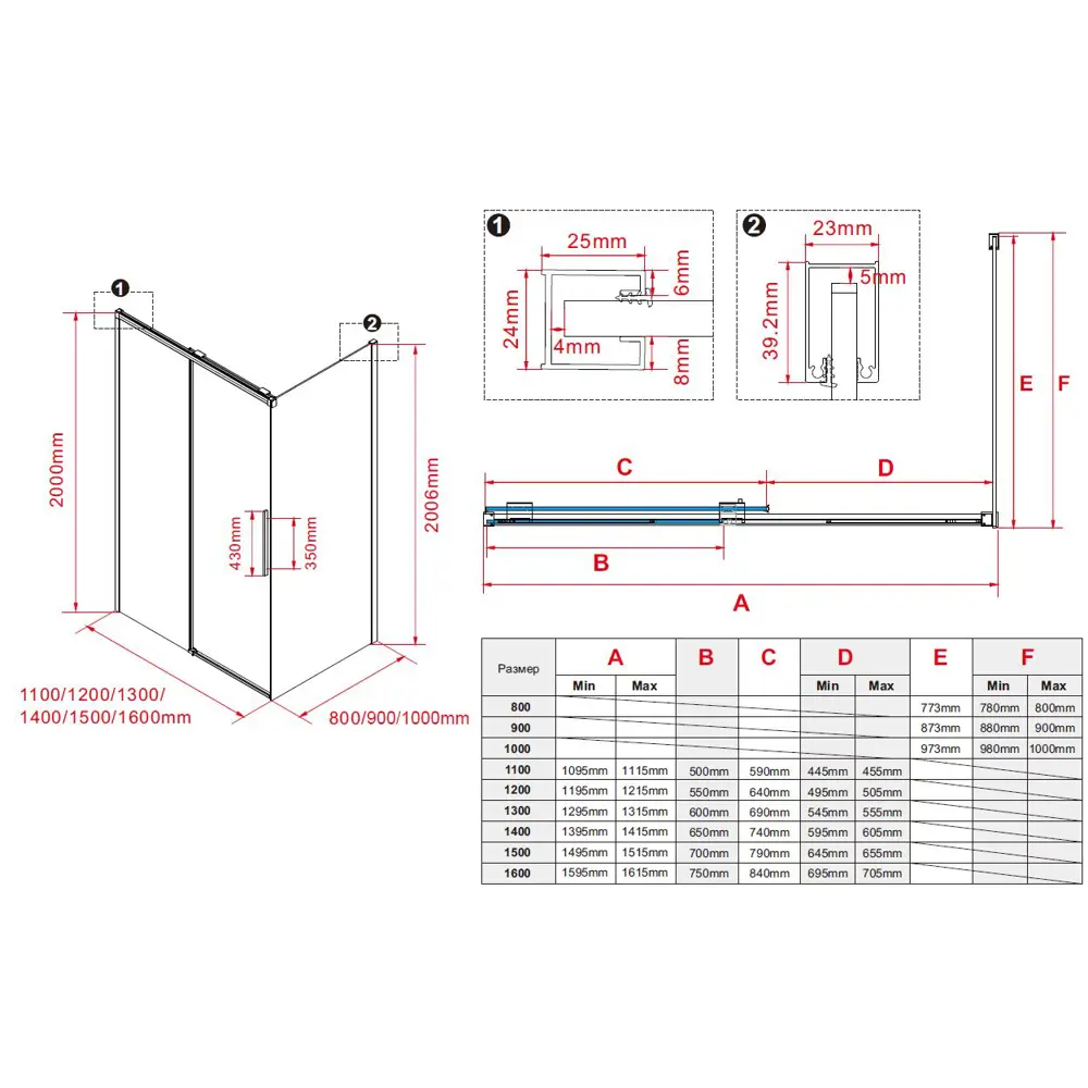 Фото 10 Душевой уголок Vincea Stella VSR-1ST прямоугольник 160x90см серый профиль эффект стекла прозрачный