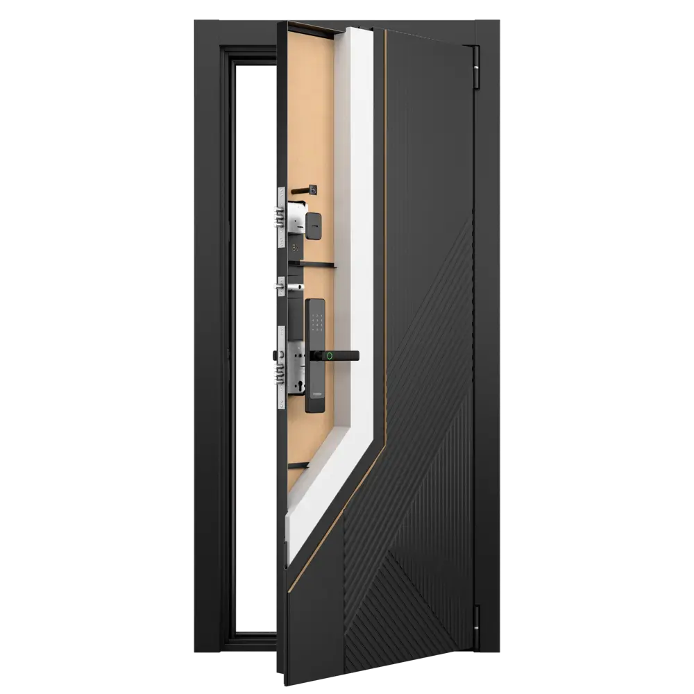 Фото 7 Входная дверь Torex Белла-5 правый 205x86см цвет черная шагрень/бьянко