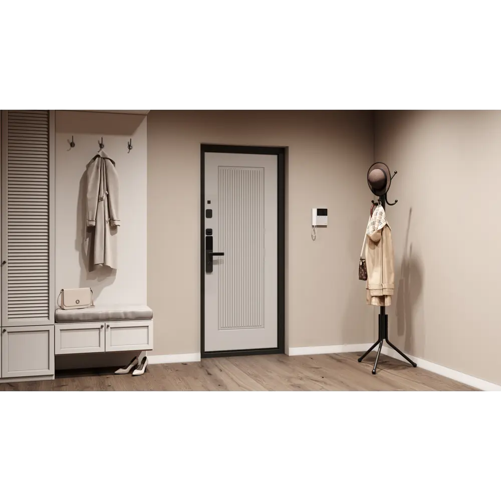 Фото 2 Входная дверь Torex Белла-1 левый 205x95см цвет черная шагрень/айвори