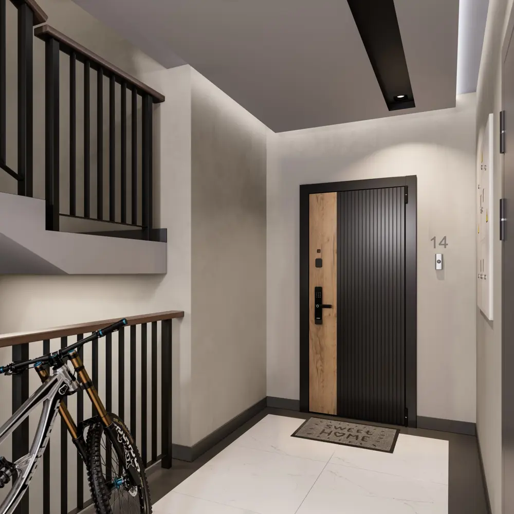 Фото 10 Входная дверь Torex Белла-4 правый 205x86см цвет черная шагрень/бьянко с зеркалом Фото 10 Входная дверь Torex Белла-4 правый 205x86см цвет черная шагрень/бьянко с зеркалом