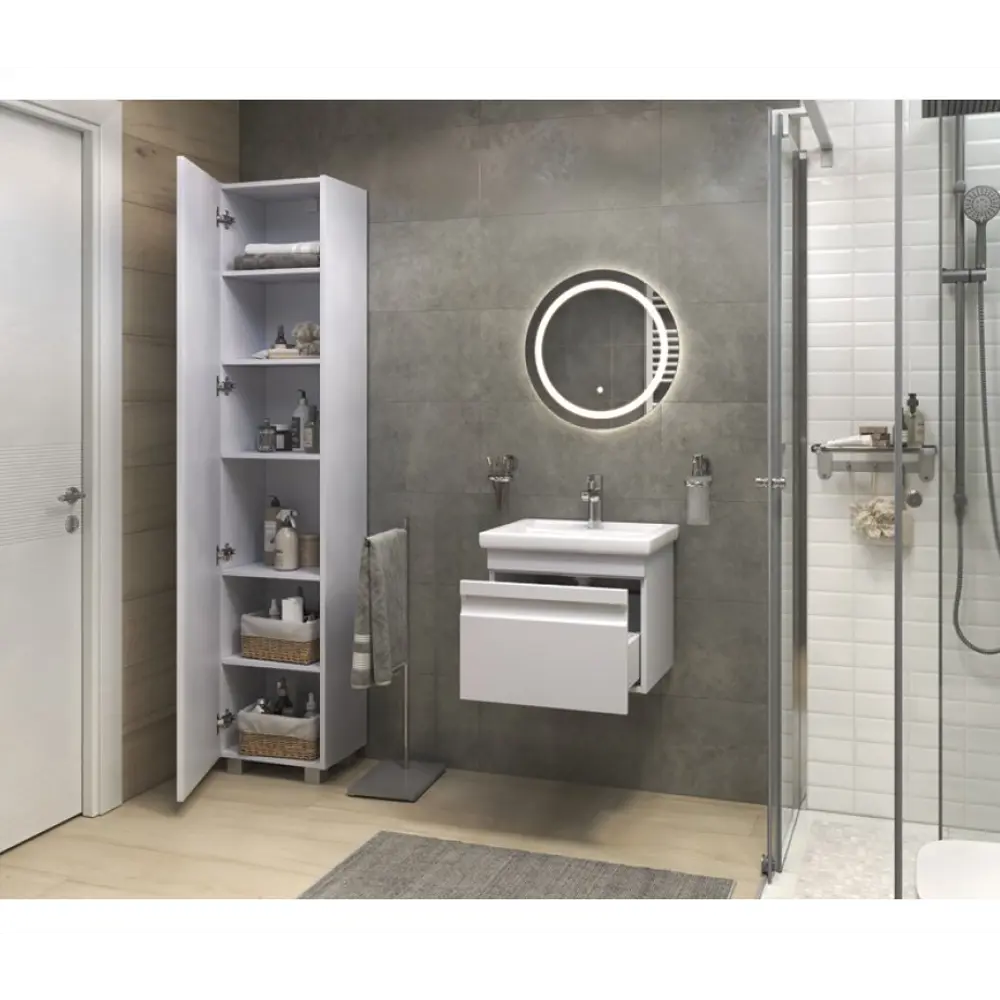 Фото 3 Шкаф для ванны напольный Vigo pn-HOL-40-LM 40x192см цвет белый