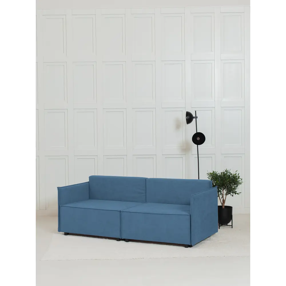 Фото 3 Диван раскладной Cityhd Цюрих Слим 200x90x80 см велюр цвет синий Фото 3 Диван раскладной Cityhd Цюрих Слим 200x90x80 см велюр цвет синий