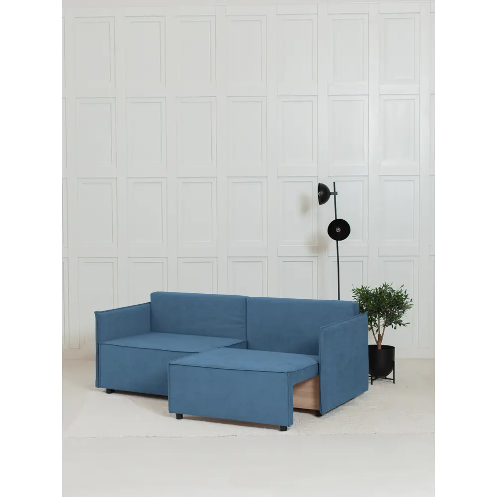 Фото 5 Диван раскладной Cityhd Цюрих Слим 200x90x80 см велюр цвет синий Фото 5 Диван раскладной Cityhd Цюрих Слим 200x90x80 см велюр цвет синий