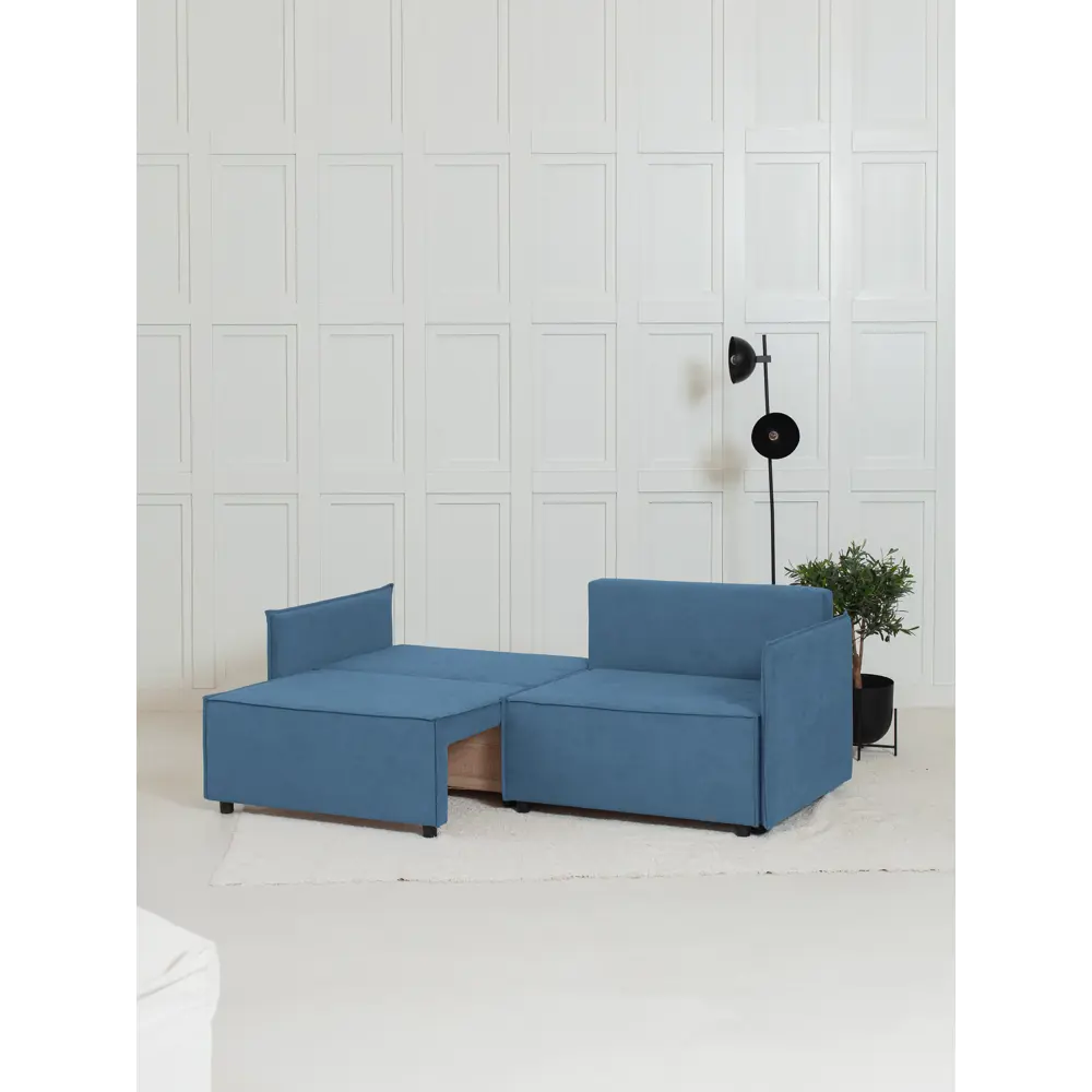 Фото 4 Диван раскладной Cityhd Цюрих Слим 200x90x80 см велюр цвет синий Фото 4 Диван раскладной Cityhd Цюрих Слим 200x90x80 см велюр цвет синий