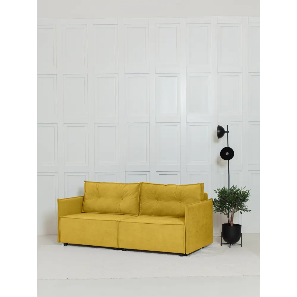 Фото 2 Диван раскладной Cityhd Цюрих Слим 200x90x80 см велюр цвет горчичный Фото 2 Диван раскладной Cityhd Цюрих Слим 200x90x80 см велюр цвет горчичный