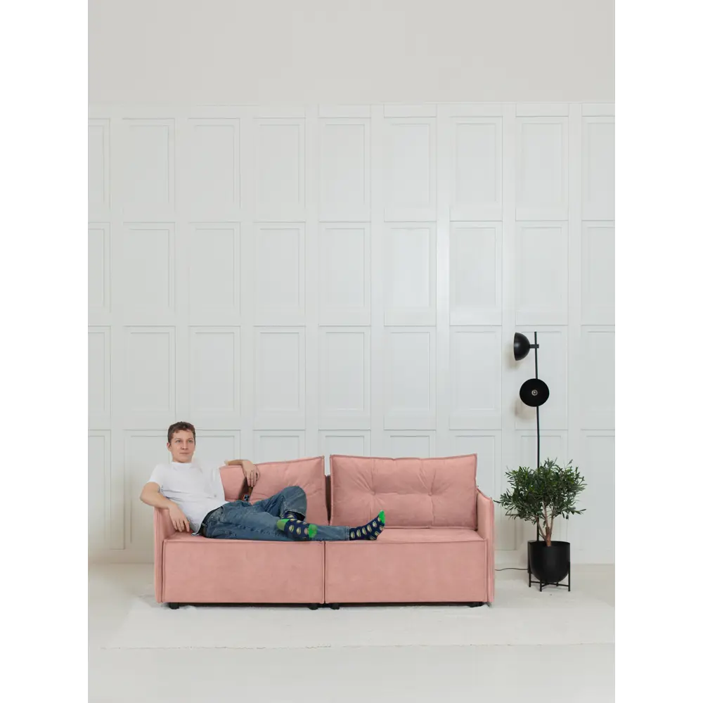 Фото Диван раскладной Cityhd Цюрих Слим 200x90x80 см велюр цвет розовый Фото Диван раскладной Cityhd Цюрих Слим 200x90x80 см велюр цвет розовый