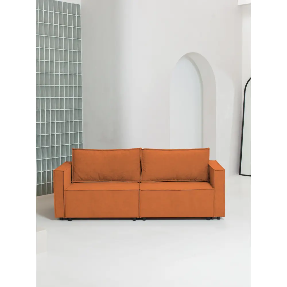 Фото 2 Диван раскладной Cityhd Парма Про 212x90x80 см велюр цвет оранжевый