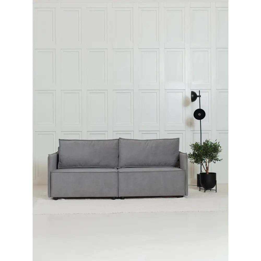 Фото 2 Диван раскладной Cityhd Парма Слим 200x90x80 см велюр цвет серый Фото 2 Диван раскладной Cityhd Парма Слим 200x90x80 см велюр цвет серый