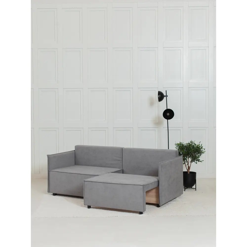 Фото 7 Диван раскладной Cityhd Парма Слим 200x90x80 см велюр цвет серый Фото 7 Диван раскладной Cityhd Парма Слим 200x90x80 см велюр цвет серый