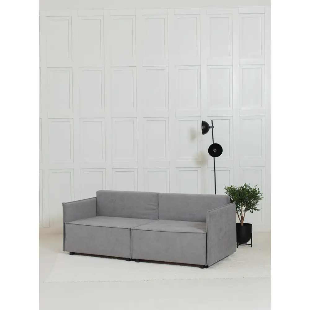 Фото 3 Диван раскладной Cityhd Парма Слим 200x90x80 см велюр цвет серый Фото 3 Диван раскладной Cityhd Парма Слим 200x90x80 см велюр цвет серый