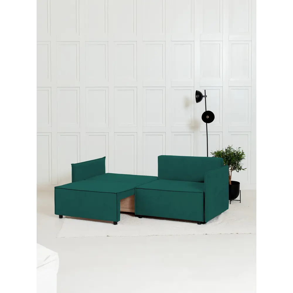 Фото 4 Диван раскладной Cityhd Ницца Слим 200x90x80 см велюр цвет зеленый