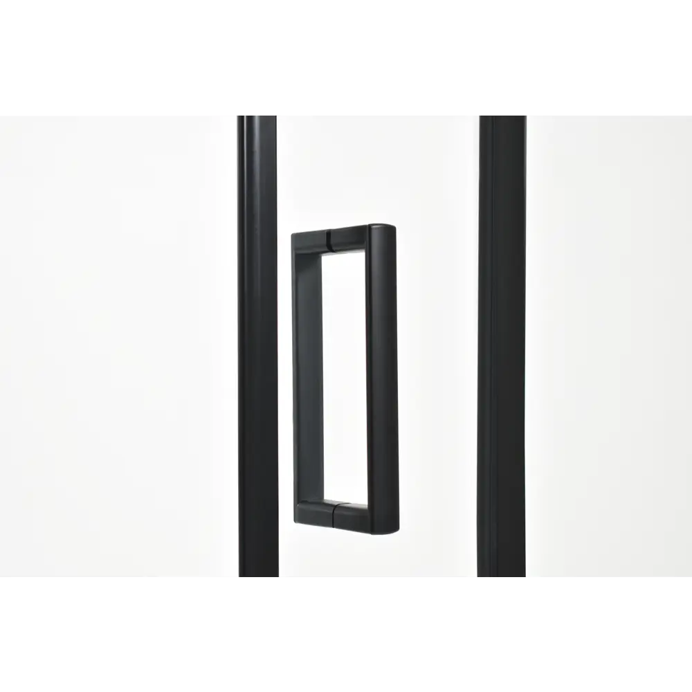 Фото 5 Душевой уголок Метакам 1/4 круга 80x80 см черный профиль прозрачное стекло раздвижной