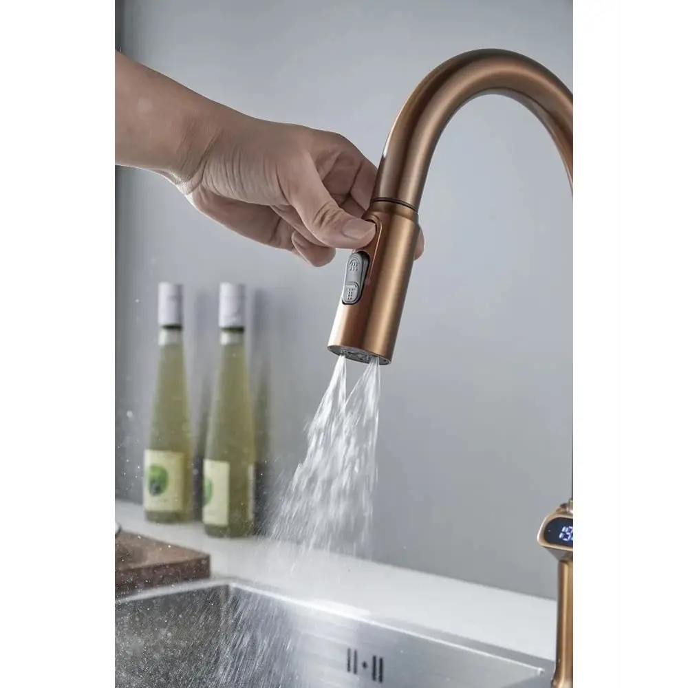 Фото 12 Смеситель для кухни Knotlor KN-100-RB-LM 23.5 см выдвижной излив цвет бронза