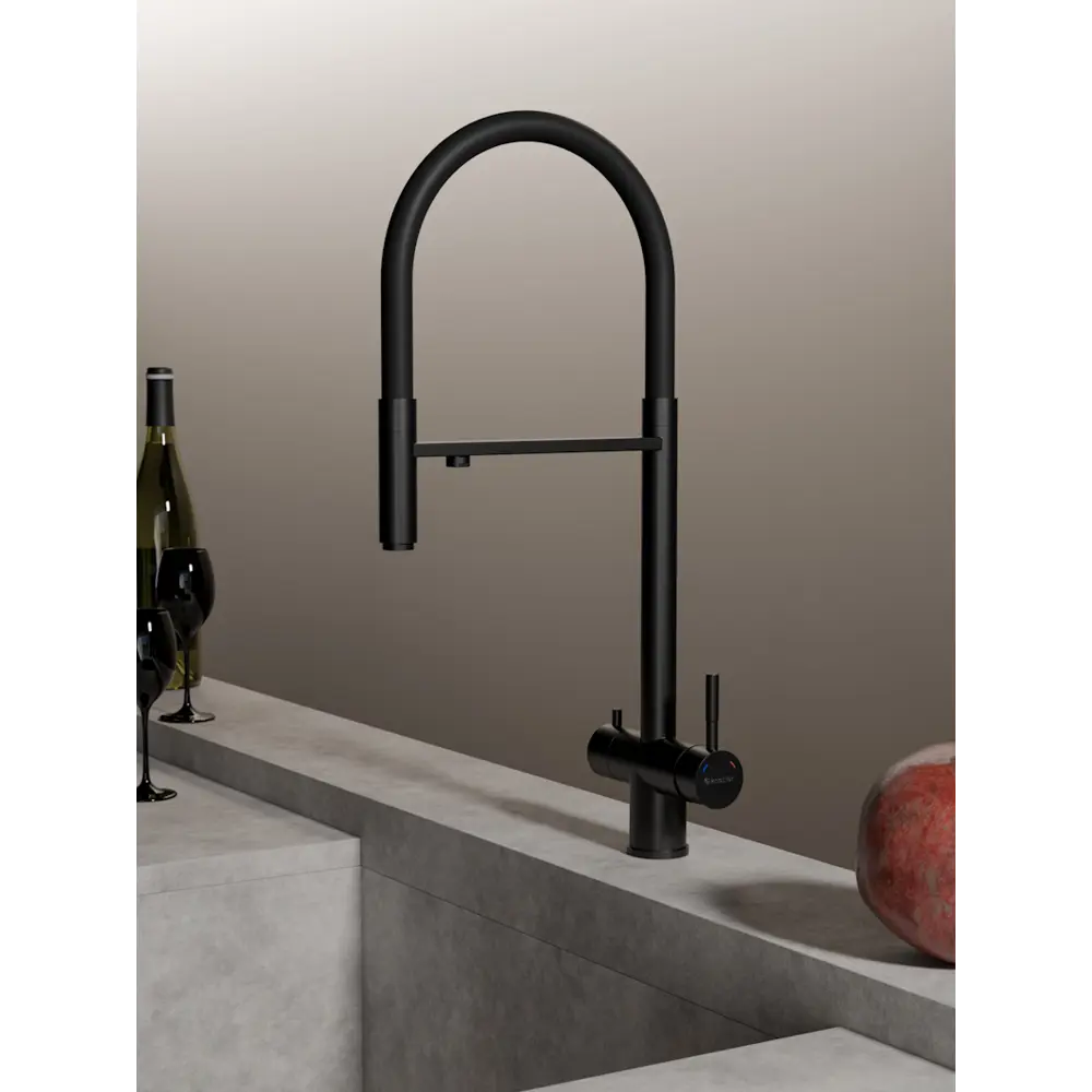 Фото 3 Смеситель для кухни Knotlor SS-16-BL-LM гибкий излив 25 см цвет черный Фото 3 Смеситель для кухни Knotlor SS-16-BL-LM гибкий излив 25 см цвет черный