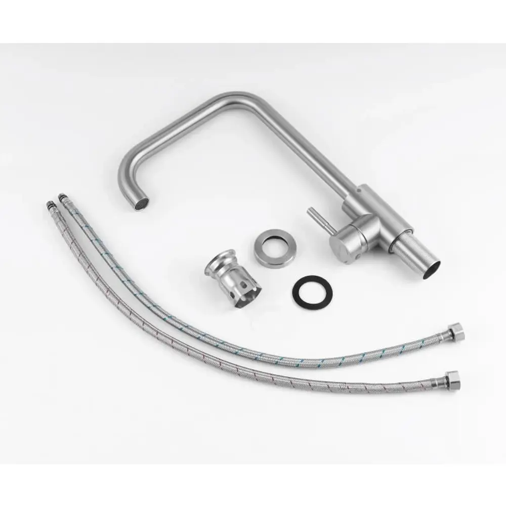 Фото 12 Смеситель для кухни Knotlor SS-01-1-LM поворотный излив 26 см цвет сатин Фото 12 Смеситель для кухни Knotlor SS-01-1-LM поворотный излив 26 см цвет сатин