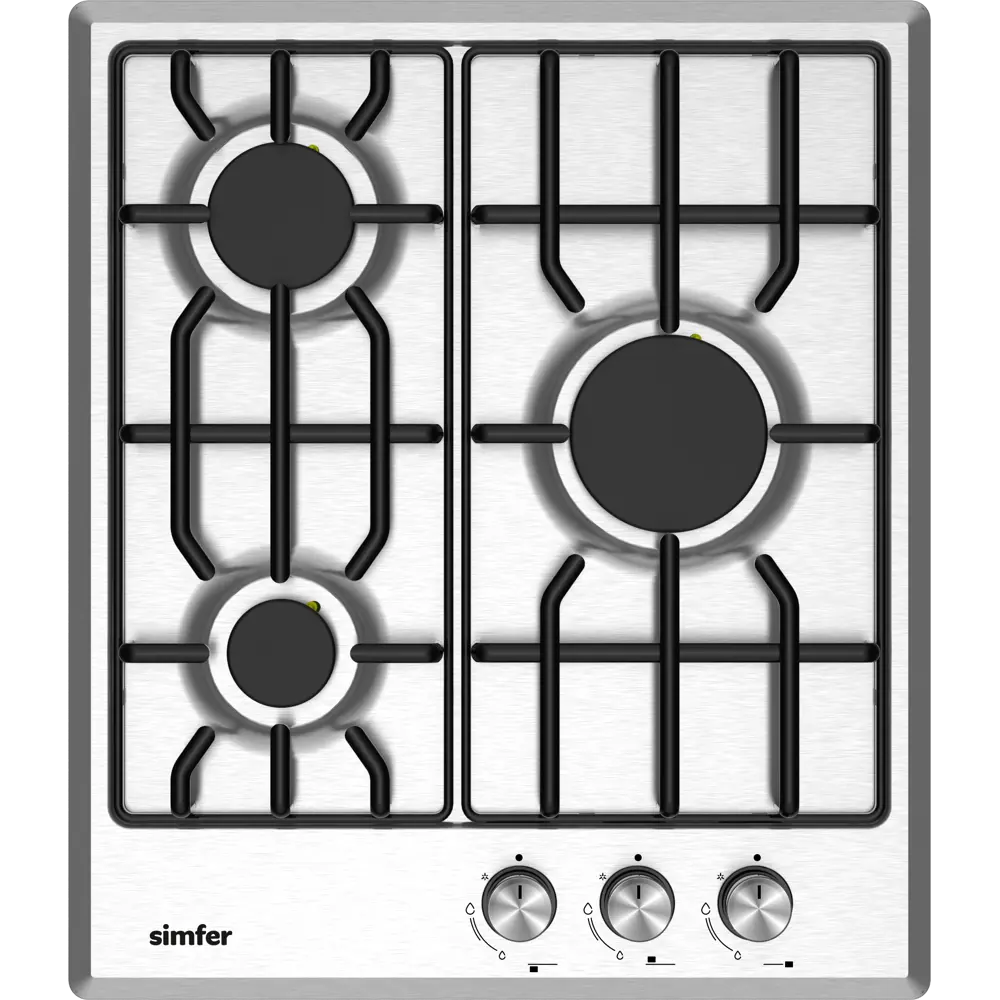 Фото Газовая варочная панель Simfer H45V30M025 45 см 3 конфорки цвет Серый / серебристый Фото Газовая варочная панель Simfer H45V30M025 45 см 3 конфорки цвет Серый / серебристый